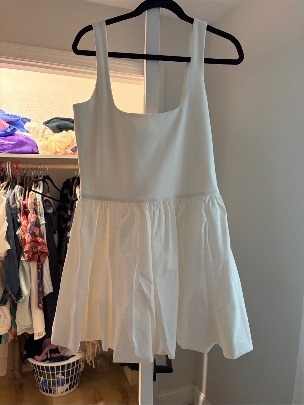Camila Coelho White Square-Neck Sleeveless Mini Dress